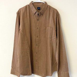 NWT: Brown Twill J.Crew Button Down (L)